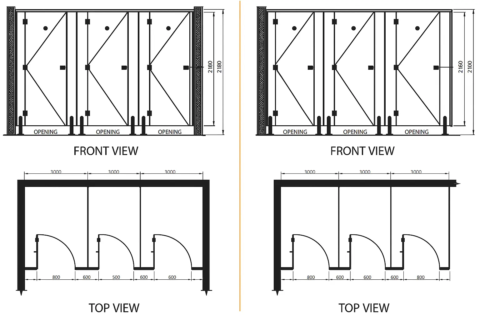 Toilet Cubicles Partition, Luxe Partition Systems